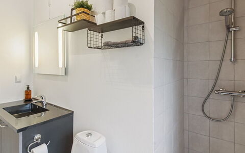 Nedelko - 30Km from the Sea: Wall, Interior Design, Plumbing Fixture, Flooring, Floor, Bathroom, Lighting, Plumbing, Tap, Room