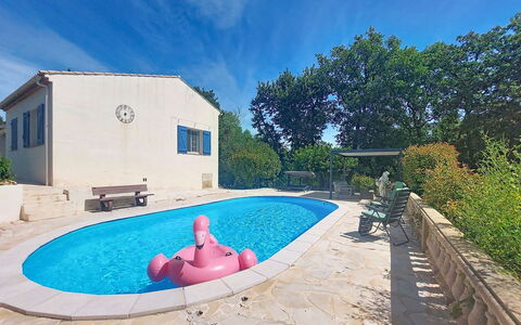 Villa Esterel: Blue, Swimming Pool, Composite Material, Leisure, Recreation, Outdoor Furniture, Shade, Resort, Vacation, Backyard