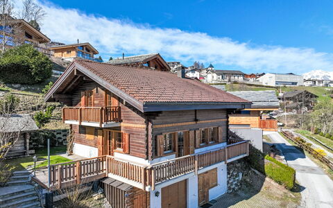Nendaz 747: House, Roof, Home, Cottage, Rural Area, Village, Slope, Balcony, Porch, Siding