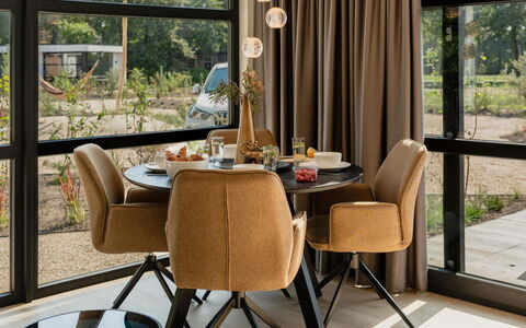 Villa Bloomingdale Luxe: Furniture, Interior Design, Flooring, Chair, Floor, Living Room, Chandelier, Natural Material, Wood Flooring