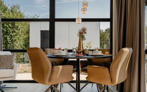 Villa Bloomingdale Luxe: Furniture, Interior Design, Wood, Flooring, Chair, Floor, Light Fixture, Living Room, Chandelier, Ceiling