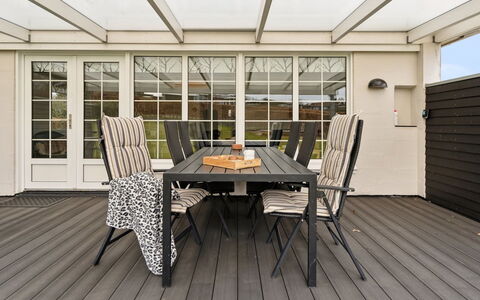 Dietlinde - 100M from the Sea: Furniture, Table, Outdoor Furniture, Outdoor Table, Chair, Wood Stain, Shade, Backyard, Cottage, Kitchen & Dining Room Table