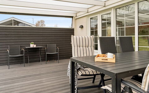 Dietlinde - 100M from the Sea: Furniture, Table, Outdoor Furniture, Outdoor Table, Chair, Wood Stain, Shade, Backyard, Cottage, Kitchen & Dining Room Table