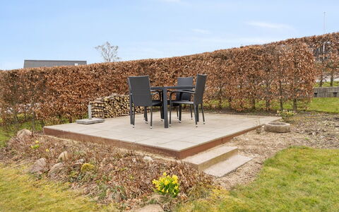 Dietlinde - 100M from the Sea: Furniture, Table, Outdoor Furniture, Outdoor Table, Chair, Wood Stain, Shade, Backyard, Cottage, Kitchen & Dining Room Table