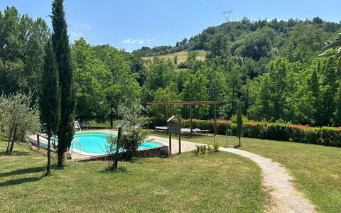 Montaione Country House Amarrante, Pool, Ac: Tree, Garden, Lawn, Shade, Backyard, Yard, Swimming Pool, Park, Landscaping, Eco Hotel