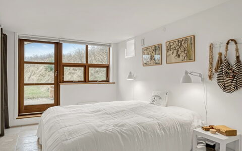 Bjerund - 300M from the Sea: Bed, Furniture, Interior Design, Bedroom, Wall, Wood, Bedding, Ceiling, Bed Sheet, Flooring