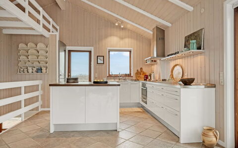 Bjerund - 300M from the Sea: Flooring, Interior Design, Floor, Wood, Kitchen, Wood Flooring, Ceiling, Countertop, Cabinetry, Furniture