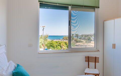 Vista Mare Da Rossella: Furniture, Window Covering, Sea, Window Treatment, Glass, Ocean, Linens, Shade, Daylighting, Houseplant