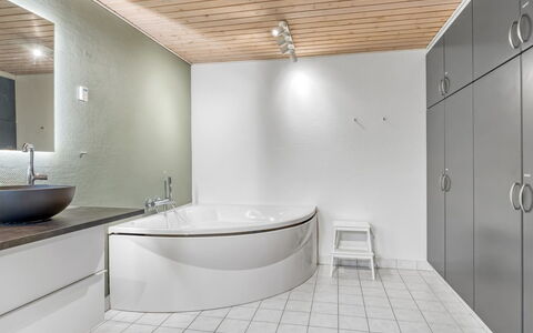 Kerttuli - 540M from the Sea: Flooring, Interior Design, Floor, Wall, Ceiling, Plumbing Fixture, Bathroom, Lighting, Plumbing, Tile