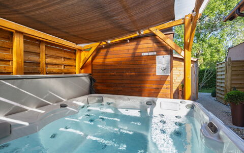 Iris: Wood, Flooring, Wood Stain, Ceiling, Hardwood, Swimming Pool, Resort, Natural Material, Shade