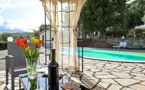 Il Cipresso: Furniture, Swimming Pool, Outdoor Furniture, Chair, Table, Resort, Shade, Outdoor Table, Kitchen & Dining Room Table, Umbrella