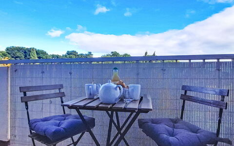Les Amandiers: Door, Balcony, Chair, Outdoor Furniture, Yard, Driveway, Houseplant, Courtyard, Walkway, Flowerpot