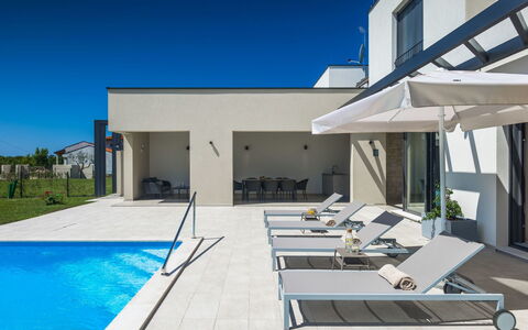 Bella & Chiara: Swimming Pool, Composite Material, Outdoor Furniture, Estate, Concrete, Resort, Shade, Chair, Villa, Design