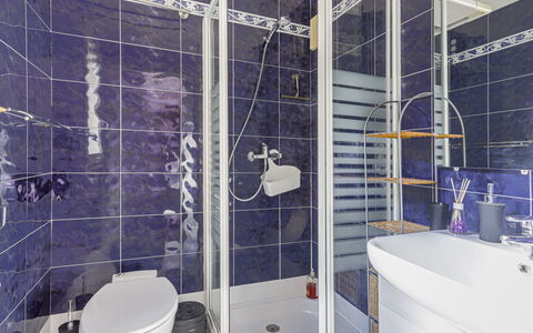 Le Chevalier: Plumbing Fixture, Flooring, Interior Design, Floor, Bathroom, Plumbing, Room, Shower, Toilet, Tap