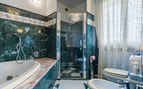 Villa Silvana: Flooring, Interior Design, Floor, Plumbing Fixture, Bathroom, Ceiling, Tile, Room, Tap, Plumbing