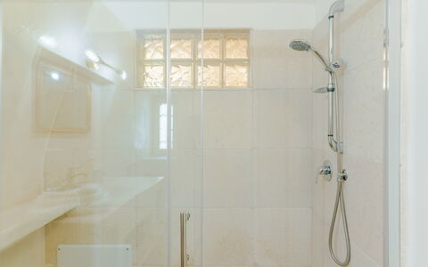 Casa Lea: Bathroom, Wall, Plumbing Fixture, Interior Design, Flooring, Shower Head, Floor, Shower, Plumbing, Lighting
