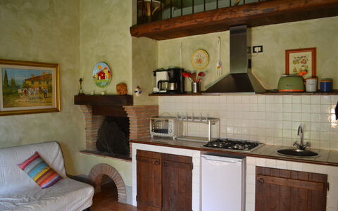Appartamento Il Fienile Del Sole, Wifi, Perugia: Interior Design, Furniture, Flooring, Kitchen, Kitchen Appliance, Room, Floor, Home Appliance, Stove, Major Appliance