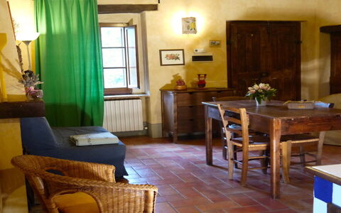 Appartamento Rustico, Wifi, Perugia: Furniture, Interior Design, Flooring, Wood, Floor, Table, Chair, Kitchen & Dining Room Table, Room, Dining Room