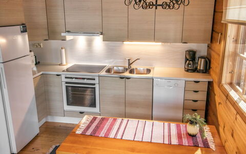 Pirkonlahti: Kitchen, Kitchen Appliance, Countertop, Major Appliance, Wood, Flooring, Furniture, Interior Design, Kitchen Sink, Cabinetry