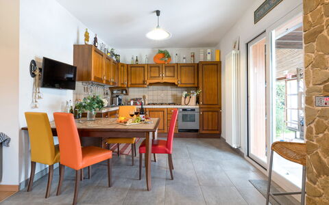 Casa Colleoro: Furniture, Interior Design, Flooring, Wood, Ceiling, Table, Floor, Kitchen, Room, Chair