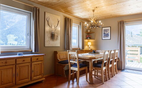 Annaberg - Lungötz 400: Interior Design, Furniture, Wood, Ceiling, Flooring, Floor, Kitchen & Dining Room Table, Dining Room, Home, Room