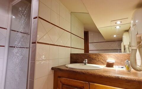 Alpina Lodge: Wall, Flooring, Wood, Floor, Plumbing Fixture, Bathroom Sink, Interior Design, Bathroom, Ceiling, Plumbing