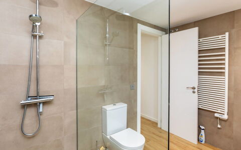 La Manzaneta: Bathroom, Flooring, Floor, Wall, Plumbing Fixture, Interior Design, Toilet, Toilet Seat, Plumbing, Shower