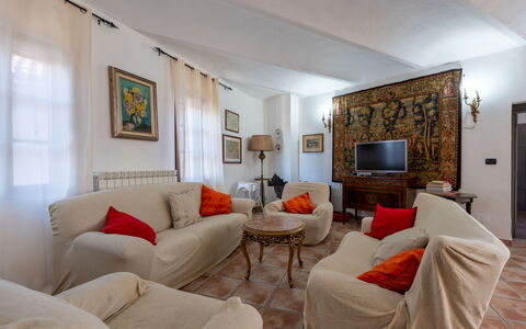 Relais San Desiderio: Furniture, Interior Design, Couch, Wall, Flooring, Living Room, Table, Ceiling, Room, Floor