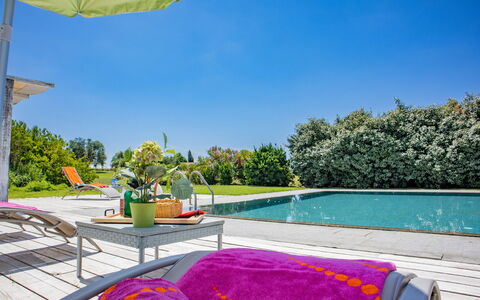 Villa Flaminia: Blue, Swimming Pool, Shrub, Garden, Outdoor Furniture, Furniture, Resort, Chair, Landscaping, Eco Hotel