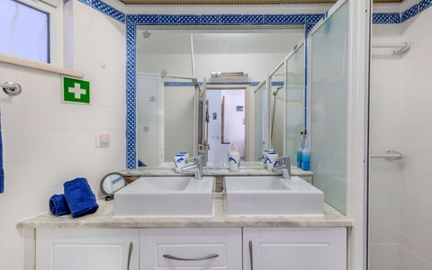 Sol Beach View Terrace: Plumbing Fixture, Sink, Interior Design, Flooring, Bathroom Sink, Tap, Bathroom, Floor, Plumbing, Countertop