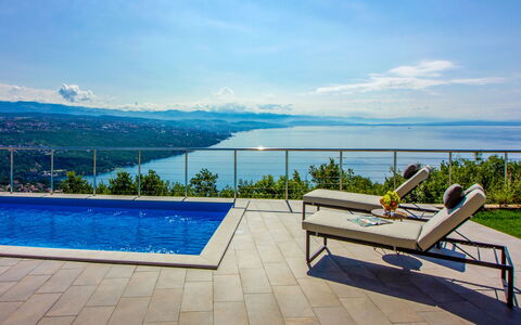 Vista sul Quarnero: Swimming Pool, Outdoor Furniture, Resort, Composite Material, Floor, Eco Hotel, Shade, Chair, Sunlounger, Hotel