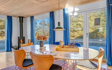 Kaapo - 300M from the Sea: Furniture, Interior Design, Wood, Flooring, Chair, Ceiling, Floor, Table, Dining Room, Lighting