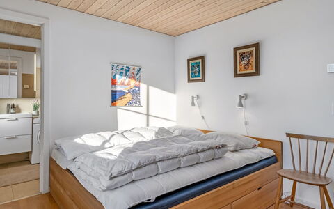 Kaapo - 300M from the Sea: Furniture, Bedroom, Interior Design, Wood, Bed, Floor, Flooring, Ceiling, Room, Bed Sheet