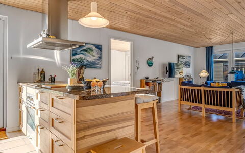 Kaapo - 300M from the Sea: Flooring, Furniture, Wood, Interior Design, Wood Flooring, Ceiling, Floor, Kitchen, Countertop, Cabinetry