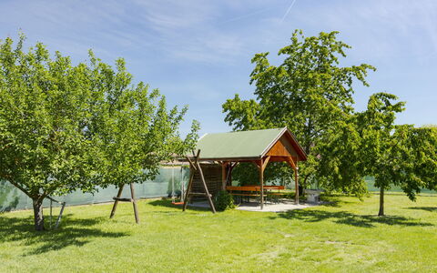 Gyula: Garden, Lawn, Shade, Yard, Park, Landscaping, Backyard, Garden Buildings, Farmhouse, Outdoor Structure