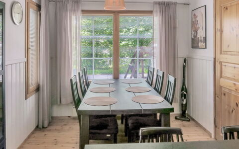 Katinkulma 1: Furniture, Interior Design, Flooring, Floor, Table, Wood, Chair, Dining Room, Kitchen & Dining Room Table, Ceiling