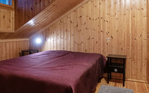 Katinkulma 2: Wood, Floor, Flooring, Ceiling, Interior Design, Bedroom, Room, Wood Flooring, Home, Bed