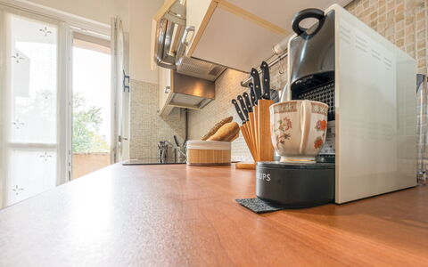 Lory House: Interior Design, Flooring, Kitchen Appliance, Furniture, Countertop, Kitchen, Home Appliance, Small Appliance, Wood Stain, Houseplant