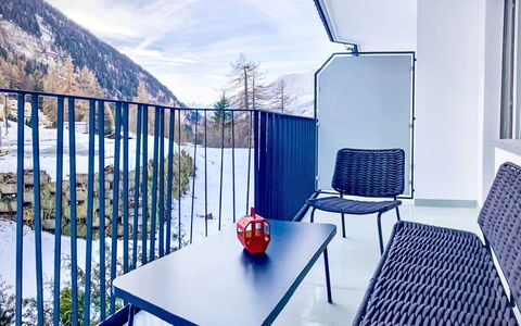 Leukerbad 650: Apartment, Balcony, Chair, Winter, Glacial Landform, Alps, Fence, Hotel