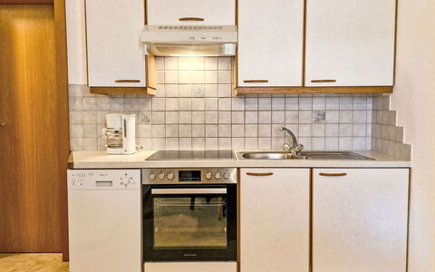 Helga: Kitchen, Kitchen Appliance, Major Appliance, Countertop, Cabinetry, Kitchen Sink, Interior Design, Sink, Flooring, Tap