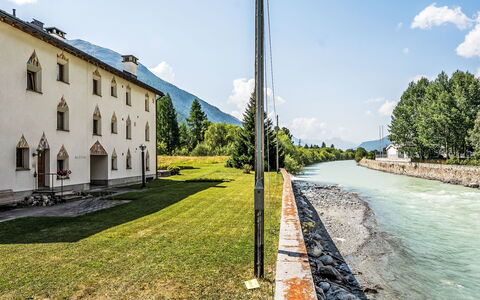Chesa Alossa: Mountain Range, Valley, Alps, Reservoir, Bridge, Reflection, Loch, Glacial Landform, Meteorological Phenomenon