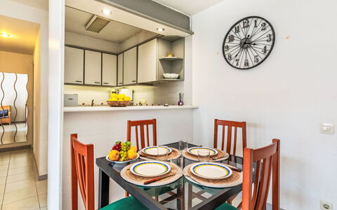 Apartaments Blau Mar: Interior Design, Ceiling, Flooring, Room, Apartment, Floor, Furniture, Home, Picture Frame, Kitchen & Dining Room Table