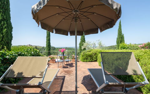 Gaiole in Chianti 915: Furniture, Outdoor Furniture, Umbrella, Table, Outdoor Table, Chair, Shade, Garden, Patio, Leisure