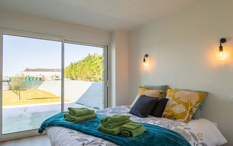 La Maison de Parrain: Bedroom, Bed, Interior Design, Furniture, Lighting, Bedding, Bed Sheet, Linens, Floor, Room