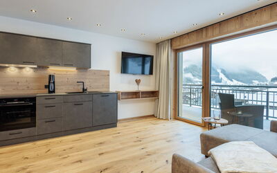 Mountain Suite Nr 301 71.9: Wood Flooring, Hardwood, Glacial Landform, Plank, Alps, Winter, Chair, Living Room, Freezing, Penthouse Apartment
