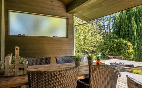 Riitta - from the Sea: Furniture, Outdoor Furniture, Chair, Garden, Shade, Hardwood, Outdoor Table, Landscaping, Patio, Lawn