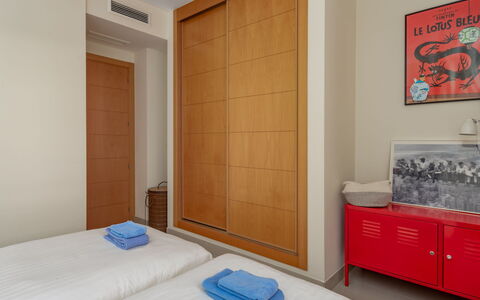 Estepona 647: Furniture, Interior Design, Wood, Flooring, Floor, Room, Bedroom, Lighting, Door, Bed