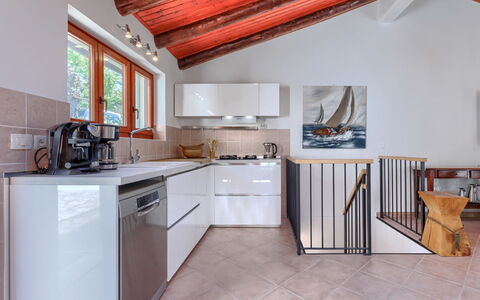 Nira: Kitchen, Flooring, Interior Design, Countertop, Furniture, Wood, Kitchen Appliance, Major Appliance, Floor, Ceiling