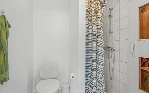 Nikolce - 300M to the Fjord: Wall, Toilet Seat, Plumbing Fixture, Flooring, Floor, Bathroom, Toilet, Interior Design, Shower Curtain, Bathroom Sink