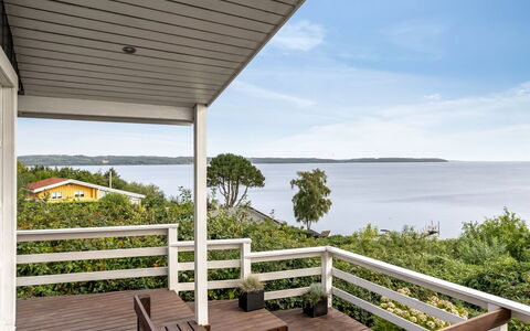 Gesine - 50M to the Fjord: Wood, Porch, Deck, Balcony, Hardwood, Cottage, Shade, Plank, Handrail, Wood Stain